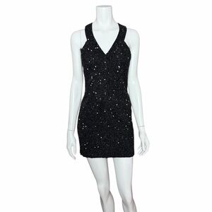 All Saints Caiza Black Sequin Dress